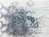 Abstract Composition by Elfi Schuselka, Mixed Media on Paper, sold May 2025