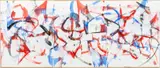 Abstract Composition Triptych in Blue by Robert O'Meara, Oil on Canvas, sold Jun 2025