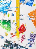 Geometric Composition by Elfi Schuselka, Mixed Media on Paper, sold Jun 2025