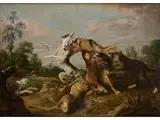 Der Wölfe und Hunde by Frans Snyders, oil on canvas, sold Jul 2018