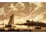 Flusslandschaft mit Segelboot by Jan Jozefsz. van Goyen, oil on panel, sold Jul 2020