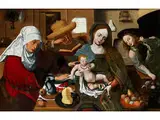 Maria mit dem Kind und Ihren Eltern Anna und Joachim by Hermann Tom Ring, 1521 Münster – 1596, oil, offered Sep 2018