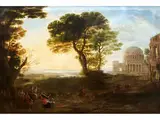 Fantastische Landschaft mit Gebäuden by Hendrik Frans Van Lint, 1684 Antwerpen – 1763 Rom, oil on canvas, sold Dec 2018