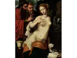 Susanna und die Beiden Alten by Vincent Sellaer, oil on panel, sold Dec 2016
