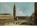 Blick Über die Piazzetta auf den Campanile by Apollonio Facchinetti, oil on canvas, sold Sep 2025