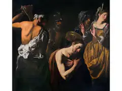 Die Enthauptung Johannes des Täufers by Leonello Spada, oil on canvas, sold Dec 2024