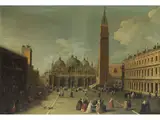 Venedigvedute mit der Basilika und dem Markusplatz by Bernardo Canal, oil on canvas, sold Mar 2026