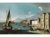 Venedig – Blick auf die Giudecca mit der Kirche Sta. Maria und der Insel san Giorgio by Johann Anton Richter, auch Giovanni Richter, 1665 Stockholm– 1745 Venedig, oil on canvas, sold Jun 2023