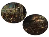Schlachtenszenen by Ilario Spolverini, oil on canvas, sold Jun 2024