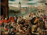 Die Mantelteilung des Heiligen Martin by Martin van Cleve, oil on panel, sold Sep 2017