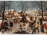 Winterfreuden am Dorfteich by Pieter Brueghel d. J., oil on panel, sold Sep 2025