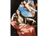 Die Heilige Maria Magdalena mit Engeln by Guido Reni, oil on canvas, sold Jun 2023
