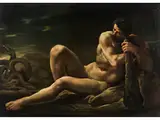 Herkules Triumphiert Über die Lernäische Hydra by Ubaldo Gandolfi, 1728 – 1781, oil on canvas, sold Dec 2023