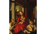 Maria Lactans mit Zwei Musizierenden Engeln by Willem Key, um 1515 Breda – 1568 Antwerpen, oil on panel, offered Dec 2018