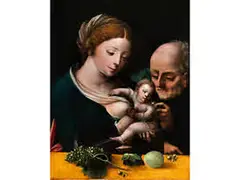 Maria Lactans mit dem Heiligen Josef by Master with the Parrot, oil on panel, sold Sep 2016