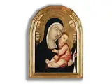 Madonna mit Kind, Zwei Ordensheiligen und Engeln by Ansano di Mancio Sano di Pietro, oil, offered Dec 2025