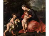 Maria mit dem Jesuskind und dem Johannesknaben by Hendricx de Clerck, oil on panel, offered Mar 2024