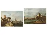 Capriccio mit Burganlage am Hafenufer by Francesco Guardi, oil on canvas, sold Mar 2026