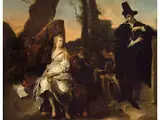 Eine Amoröse Szene – die Begegnung von Preziosa und don Juan by Jan van Noordt, 1623, 24 – nach 1676 & 86, oil on canvas, offered Dec 2023