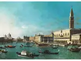 Canal Grande mit Dogenpalast und Blick auf Santa Maria Della Salute by Pietro Bellotti, oil on canvas, sold Jun 2024