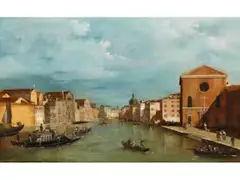 Veduta del Canal Grande by Giuseppe Bernardino Bison, oil on canvas, sold Jun 2026