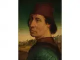 Bildnis Eines Jungen Mannes mit Kappe by Hans Memling, oil on panel, sold Sep 2018