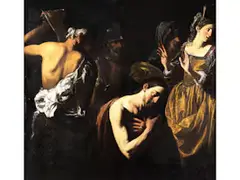 Die Enthauptung Johannes des Täufers by Leonello Spada, oil on canvas, sold Jun 2023