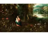 Landschaft mit Madonna mit Kind by Jan Brueghel d.J., oil on panel, offered Apr 2016