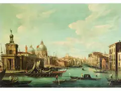 Venedig – Canal Grande mit Blick von der Dogana Nach Westen by Giuseppe Bernardino Bison, oil on canvas, sold Dec 2025
