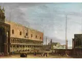 Dogenpalast mit den Beiden Säulen auf der Piazzetta by Apollonio Facchinetti, oil on canvas, sold Jun 2025