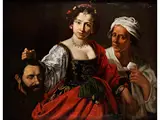 Judith mit dem Haupt des Holofernes by Giovanni Francesco Guerrieri, oil on canvas, sold Dec 2020