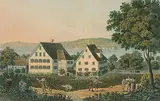 Bockengut: "Das Institut in Horgen mit der Aussicht auf den Zürichsee by Johann Jakob Sperli, aquatint, offered Jun 2015