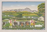 Alpfahrt, 1962 by Ulrich Martinelli, tempera, sold Jun 2015