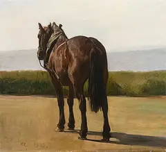 Zugpferd", 1873 by Rudolf Koller, oil on canvas, sold Jun 2015