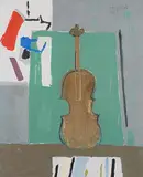 Violine", 1967 by Henry Wabel, oil on canvas, sold Jun 2015