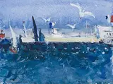 Hafenansicht by Jean-François Comment, gouache, sold Jun 2015