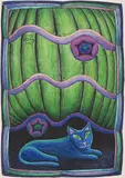 Katze by Willi Hartung, 1970, watercolor, sold Jun 2015