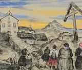 Maria Ziteil 2434 m by Carlo Maximilian Cromer, 1917, pastel, offered Jun 2015