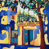 Sommernachtsfest auf der Terrasse, 2003 by Bernd R. Alder, oil on canvas, sold Jun 2015