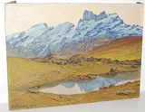 Blick von der Melchsee Frutt gegen die Wendenstöcke, 1912 by Jakob Herzog, oil on canvas, sold Jun 2015