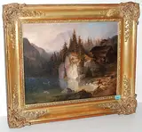 Bergsee, 1844 by Johann Jakob Siegmund, oil on canvas, offered Jun 2015