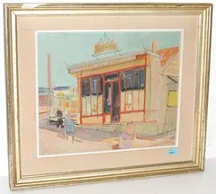 Café du Pont by Rudolf Zender, oil on board, sold Jun 2015