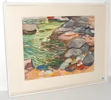 Am Flussufer by Martin Alfred Christ, watercolor, offered Jun 2015