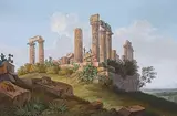 Kopie nach Der Tempel der Juno Lacinia in Agrigent by Jakob Philipp Hackert, watercolor, sold Dec 2014