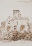 Zugeschrieben Neptuntempel bei der Hadriansvilla bei Tivoli by Jean-Thomas Thibault, pen and ink, offered Dec 2014
