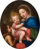 Kopie nach Madonna mit Kind und Johannesknabe by Anton Raphael Mengs, oil on canvas, offered Dec 2014