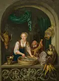 Kopie nach "Köchin am Fenster by Gerrit Dou, oil on panel, offered Dec 2014
