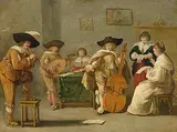 Nachfolger Musizierende Gesellschaft by Christoffel Jacobsz van der Laemen, oil on panel, sold Dec 2014