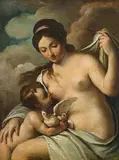 Kopie Venus und Cupido by Carlo Cignani, oil on canvas, offered Dec 2014