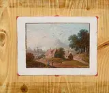 Gegenstücke: Zwei Trompes l'oeil mit Landschaftszeichnungen by Frankreich, 18.Jahrhundert, oil on panel, offered Dec 2014